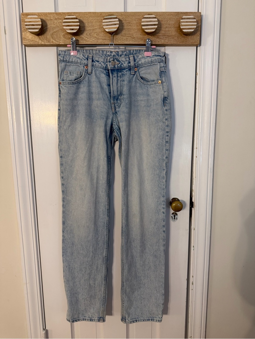 H&M &Denim Straight Regular Fit Mid Waist Jeans Size 2